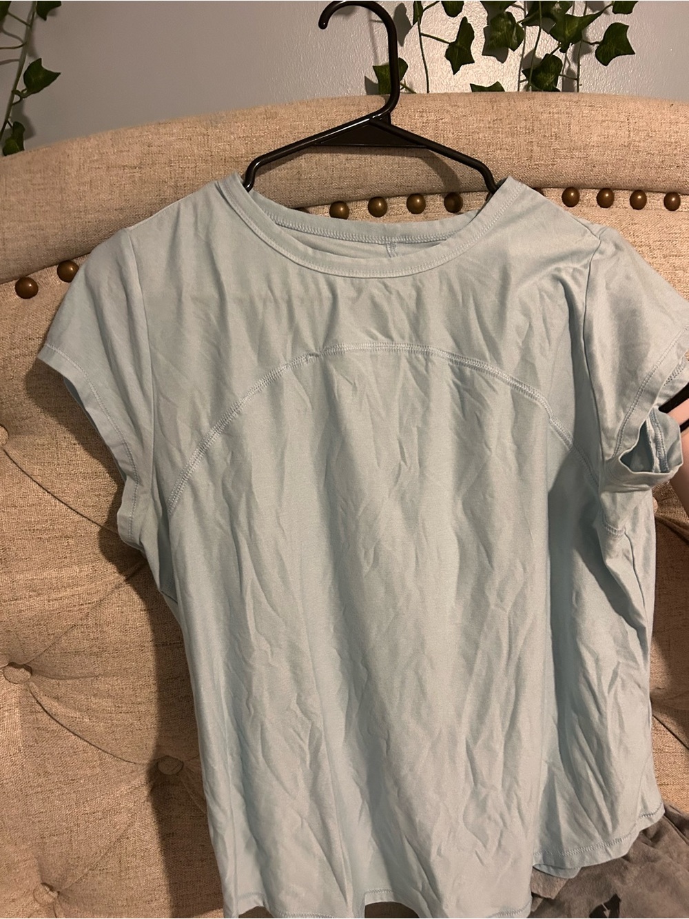 Light Blue Women's Short Sleeve Crewneck Top